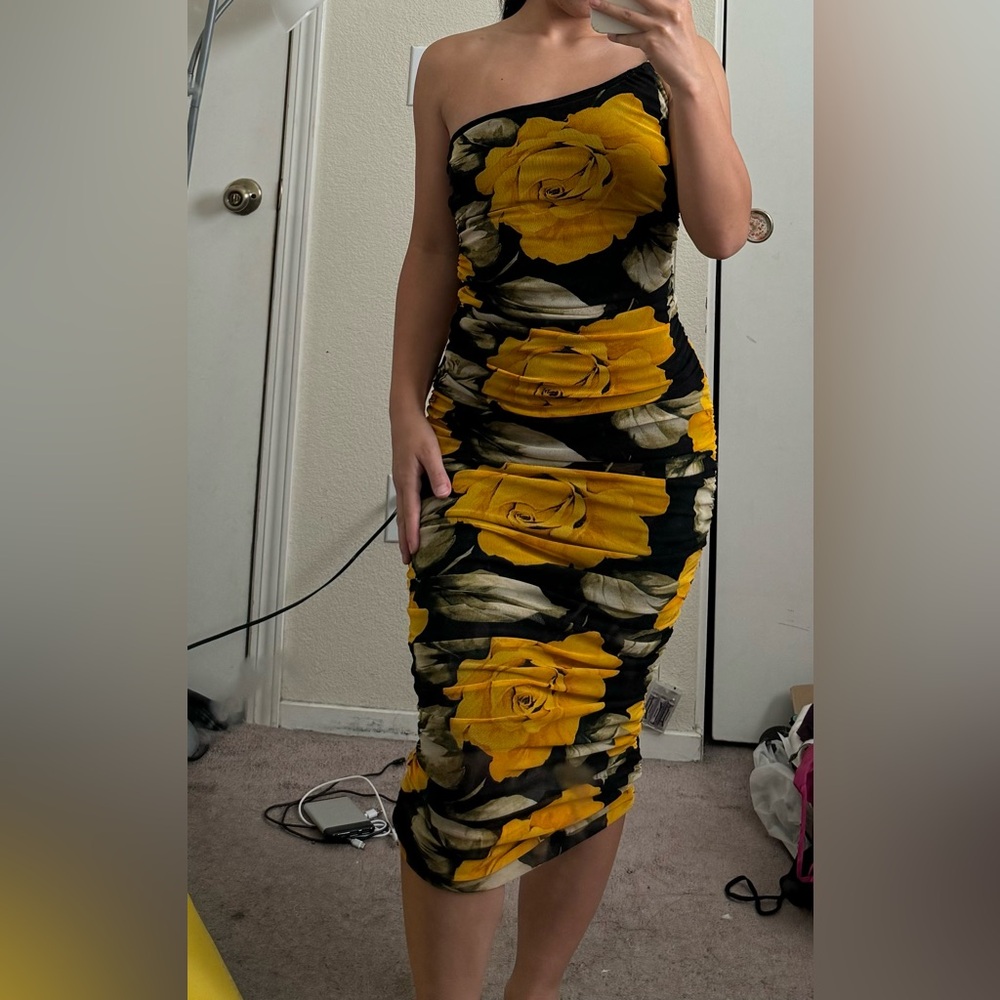 Yellow floral dress